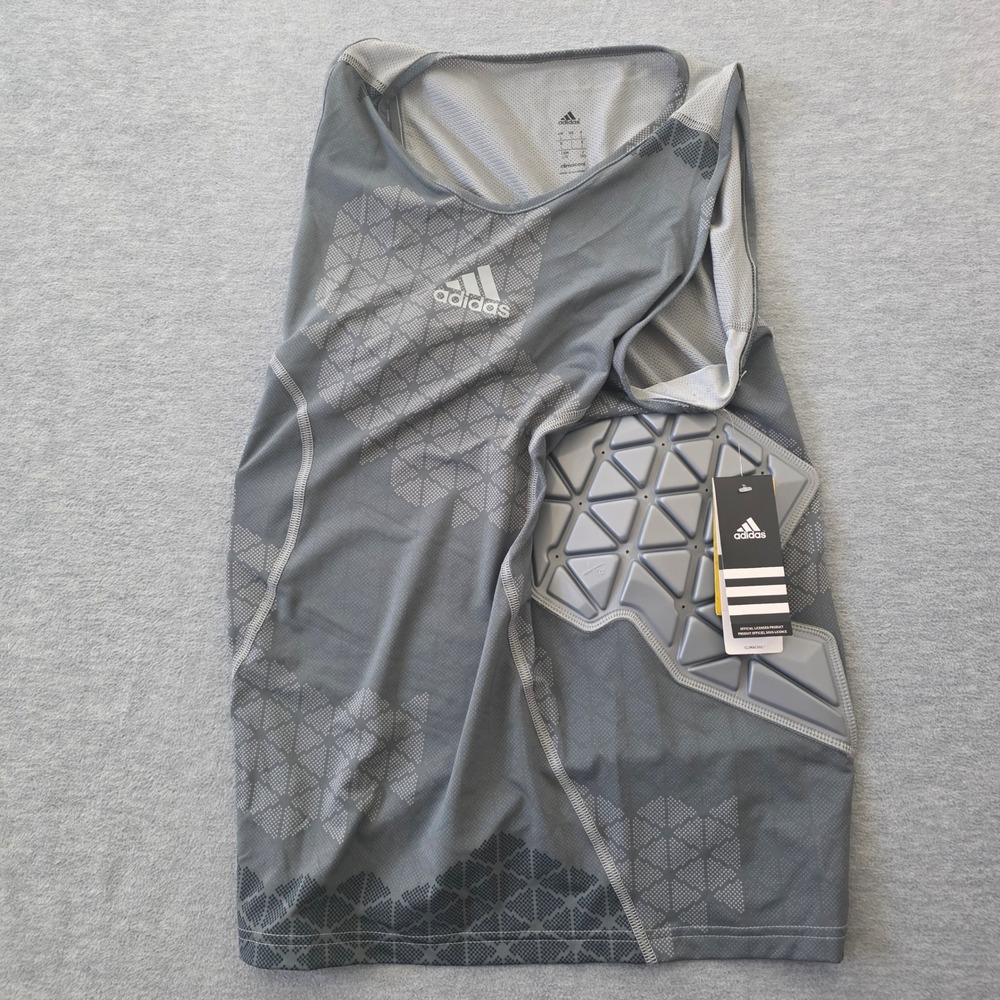 Adidas Techfit Ironskin 3-Pad Tank Mens Large Grey Padded Football Shirt AV6666